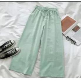 [KODE PRODUK Z9NNP7196] FAEYZA - KULOT BAHAN LINEN WARNA MINT - HIJAU - GREEN - - COD