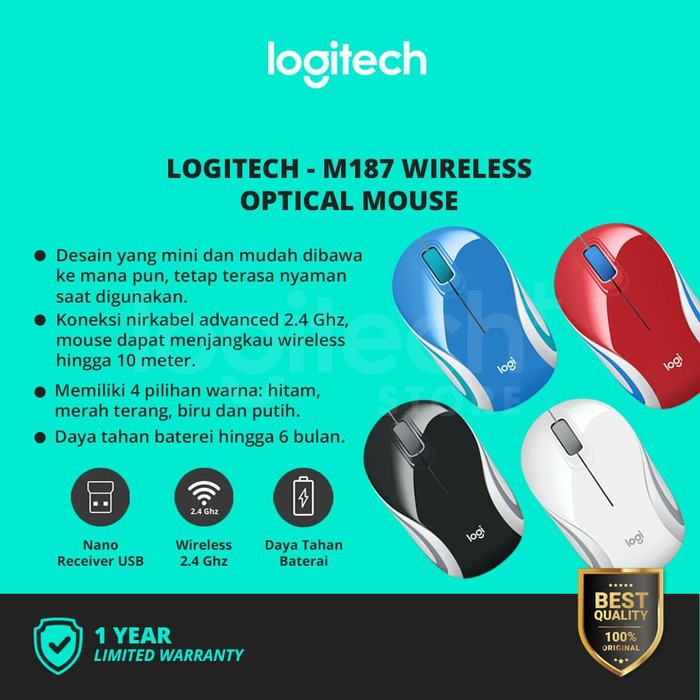 Logitech M187 / M 187 Wireless Mouse Optical