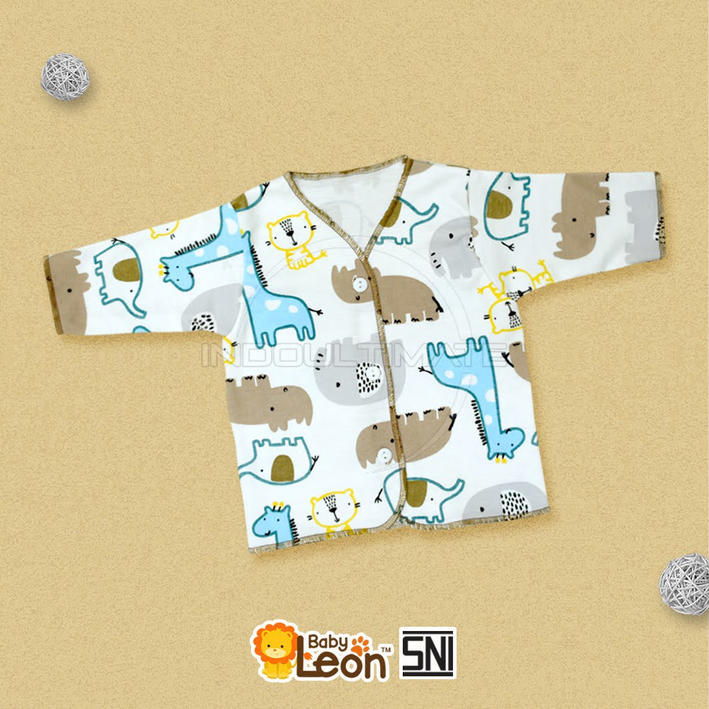 ZOO SERIES BABY LEON DS-112 Baju Bayi Lengan Panjang (0-3 bln) Baju Bayi Baru Lahir Baju Tidur Bayi Baju Harian Bayi Atasan Kaos Bayi Pakaian Bayi