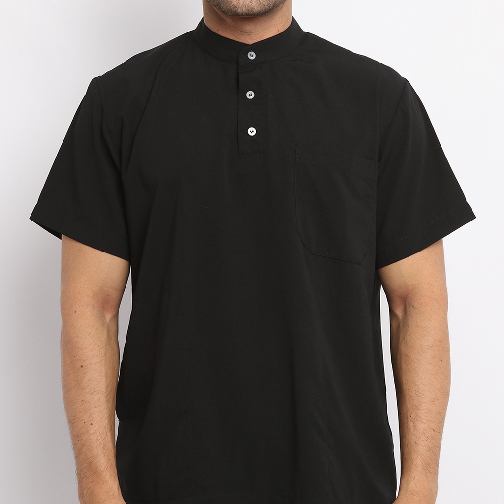 Baju Jaga MSS - BLACK Scrubs on Call Flowy Lengan Pendek