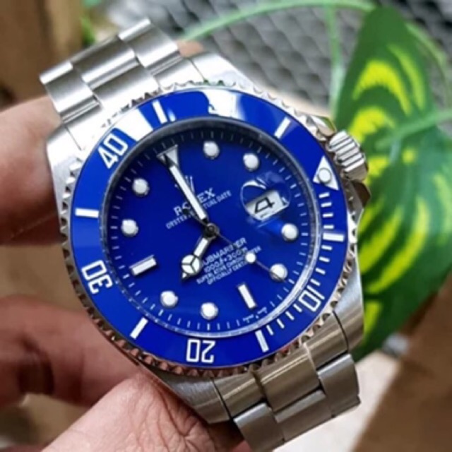 Jam Pria Rolex Submariner Silver Blue Automatic Clone Japan