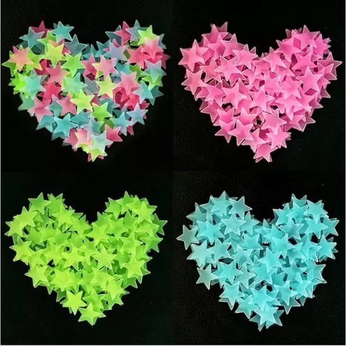 ⭐ Jendela Kosmetik ⭐ Sticker Bintang Glow in The Dark Stiker Bintang / Sticker Warna Warni / Hiasan Dinding