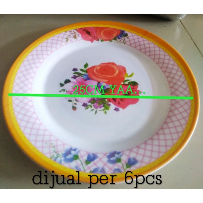 6PCS PIRING MELAMIN/ PIRING MELAMIN MOTIF/ PIRING MELAMIN BESAR