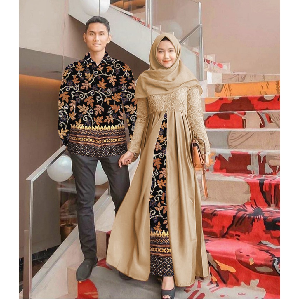 Baju Couple Faridah Batik Pria Wanita | Baju Couple Kekinian | Baju Couple Muslim Fashion