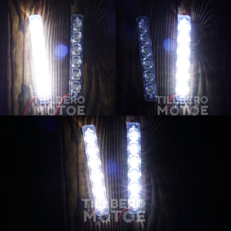 Lampu Motor kedip 6 LED DRL 2 Mode + Saklar Universal-2