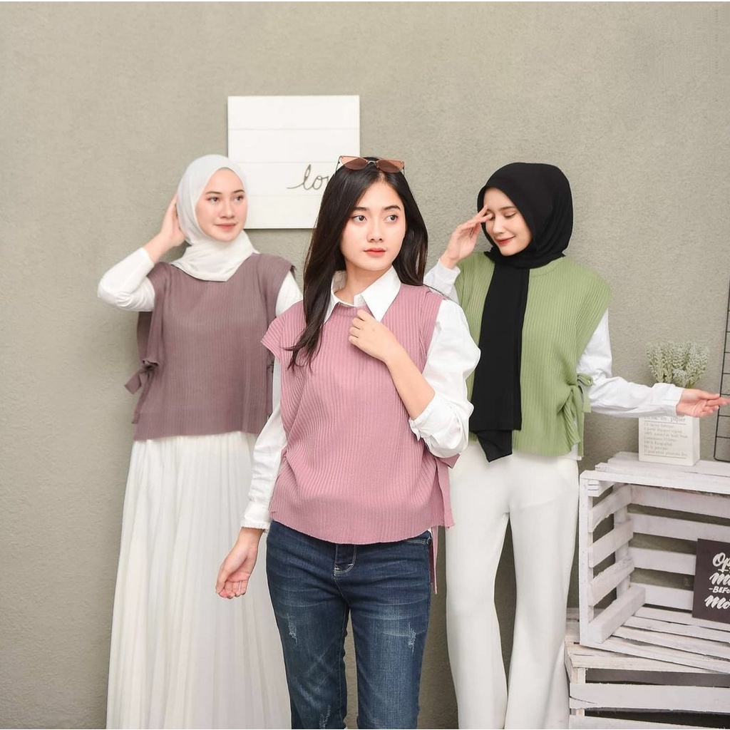 vest rompi lyla/rompi rajut wanita/rompi rajut wanita