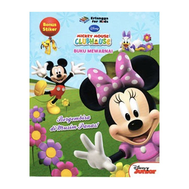 Erlangga Disney Mickey Mouse Club House Buku Mewarnai Bergembira Di Musim Panas Bonus Stiker