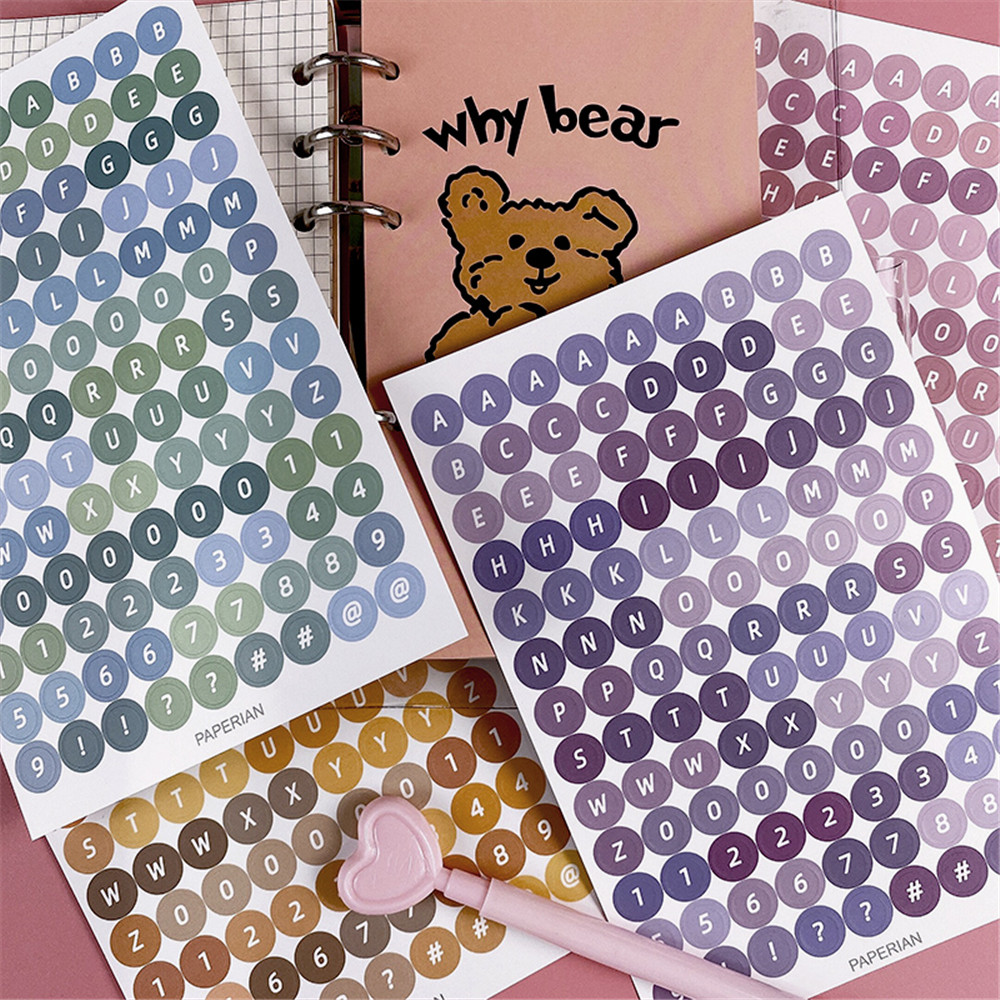 【TERSEDIA &amp; COD】4pcs Stiker Label Jadwal Harian Bentuk Bulat Untuk Dekorasi Scrapbook Diy