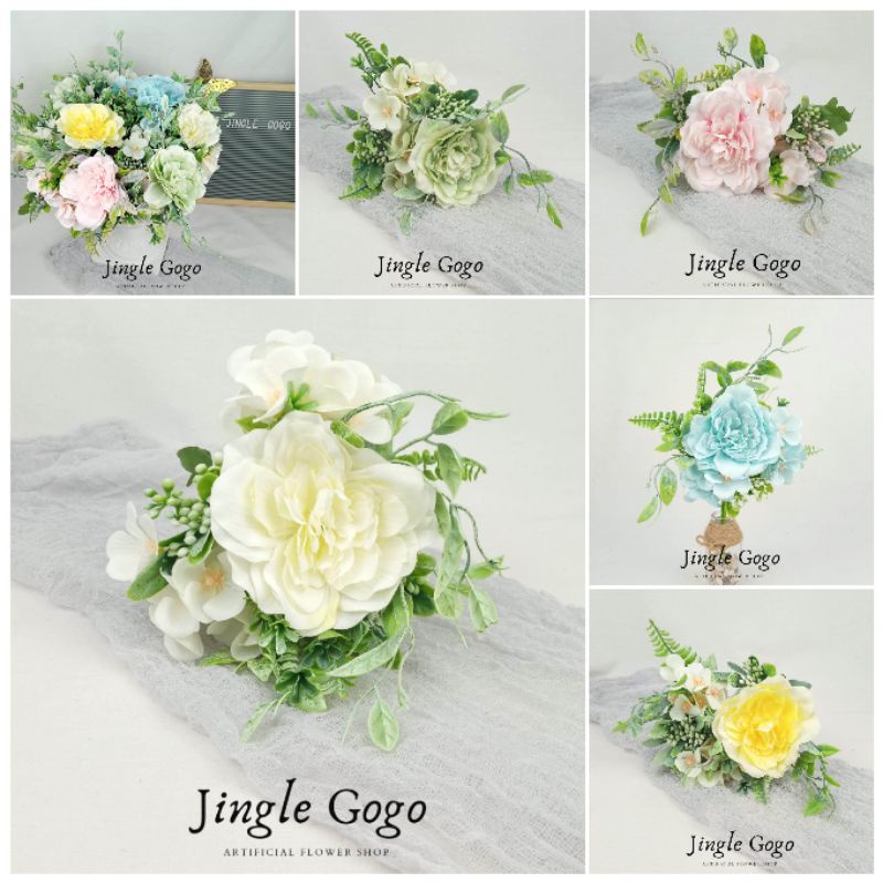 Bunga Mawar Artificial Hydrangea Plastik Hidrangea Putih Rustic Dekor Hiasan Seserahan Premium A498