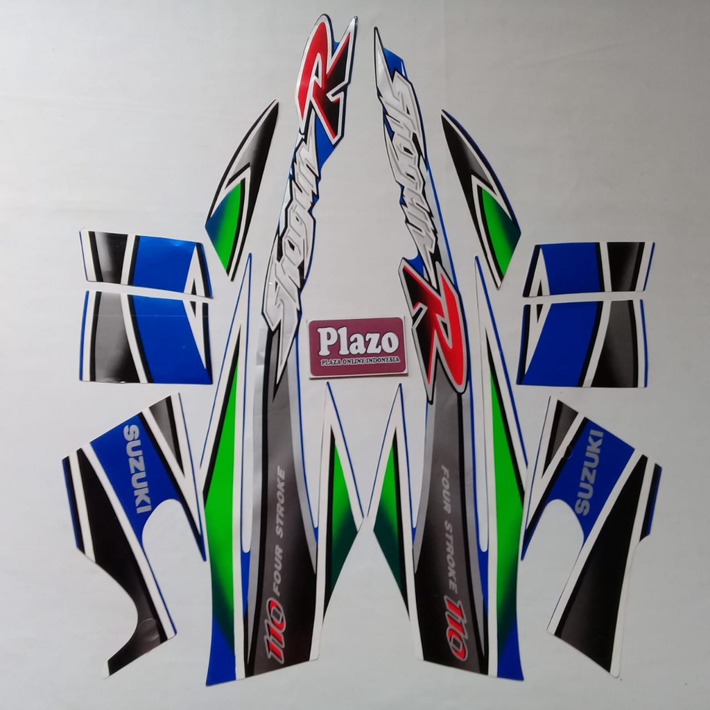 Stiker Motor Striping lis body suzuki shogun 110r 2003 full biru