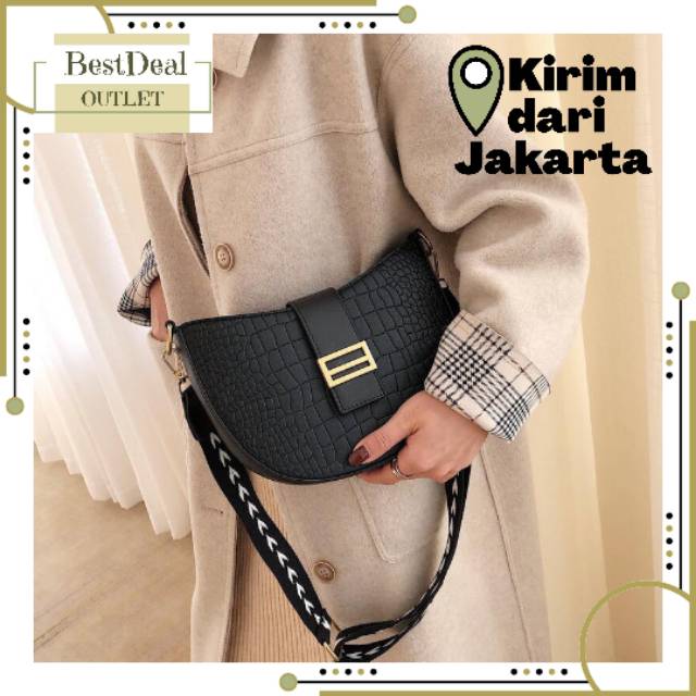 8053 Tas Batam Croco Selempang Slempang Croco Sling Clutch Bag Import Impor Batam Korea Wanita Cewek