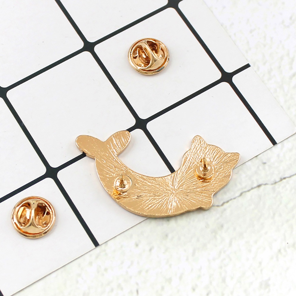 Bros Pin Enamel Bentuk Kartun Kucing Untuk Dekorasi Jaket Denim