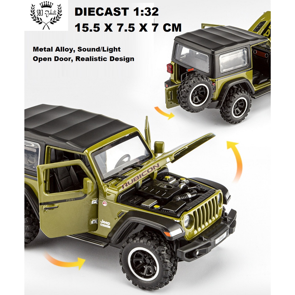 DIECAST MOBIL MINIAUTO JEEP RUBICON METAL SERIES 1:32 DGN TATAKAN