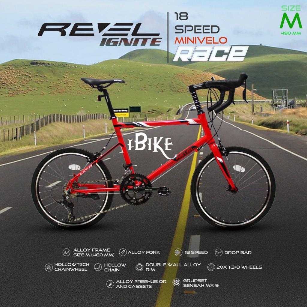 sepeda balap minivelo 20 trex revel ignite race dropbar 18 speed