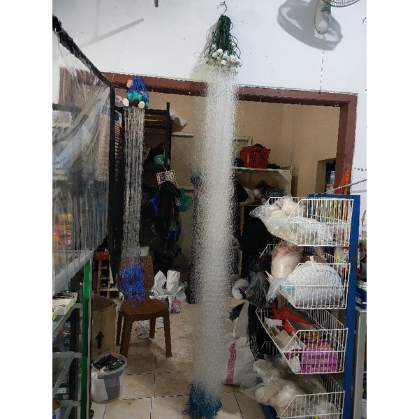jaring ikan siap pakai senar 015 lubang 1 3/4 inchi t 2m p 30m