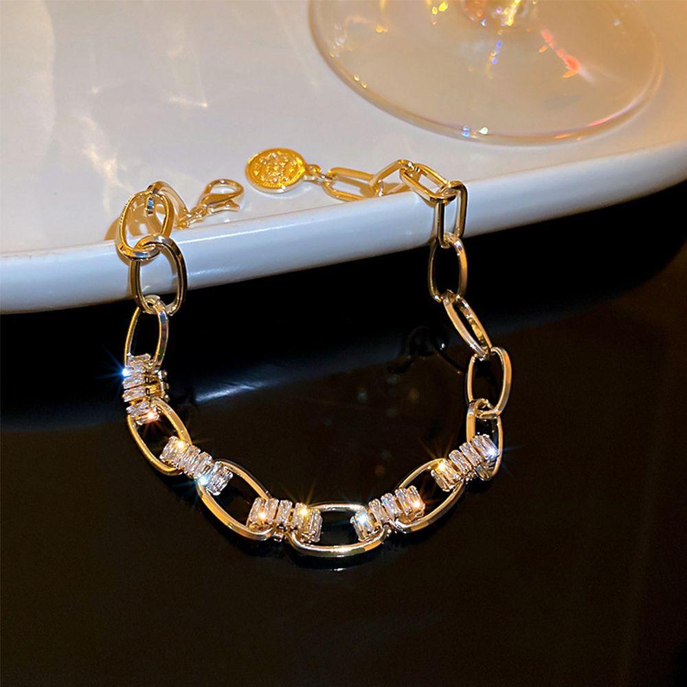 Preva Gelang Ladies Cubic Zirconia Rantai Ganda Kristal Adjustable