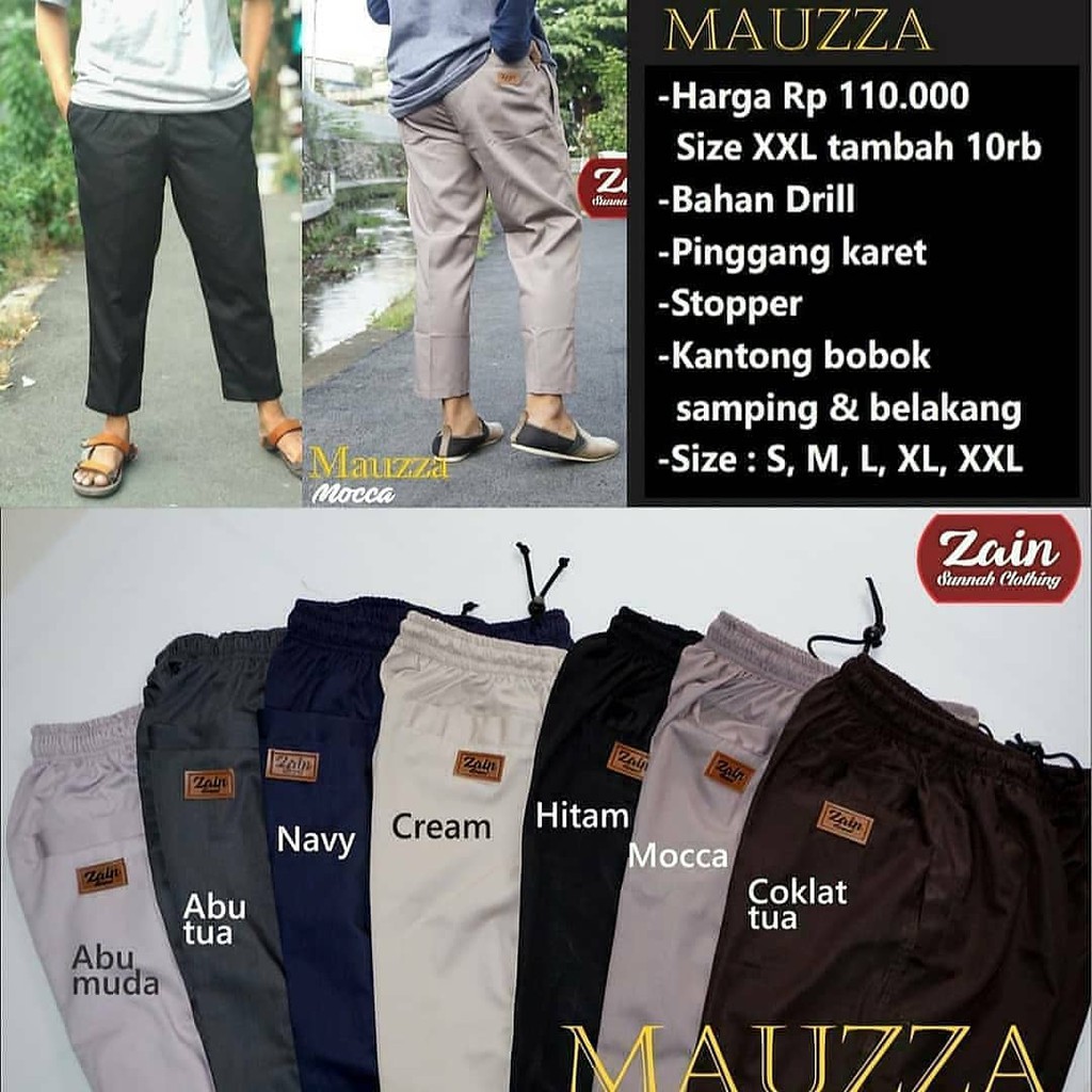 Sirwal semi formal mauzza celana sirwal santai by zain sirwal ukuran S XL