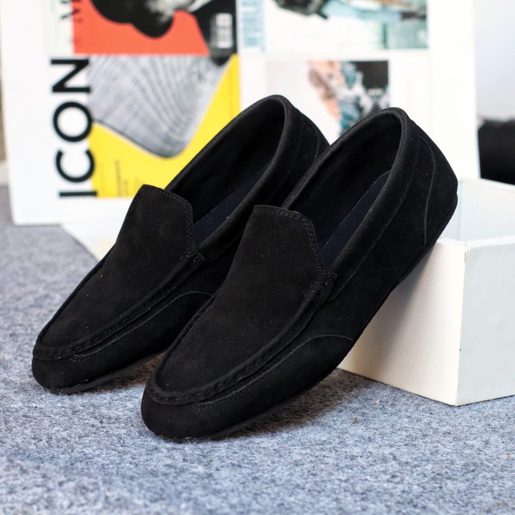 MODNEK Sepatu Slip On pria Kulit Sintetis Sepatu Pria Casual Anti Slip Cowok