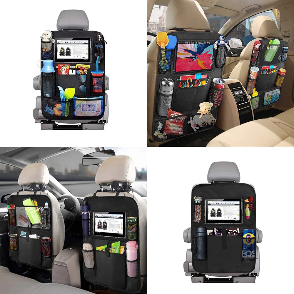 Tas Gantung Kursi Belakang Mobil Backseat Organizer With Touch Screen Holder - Kz031 - Black