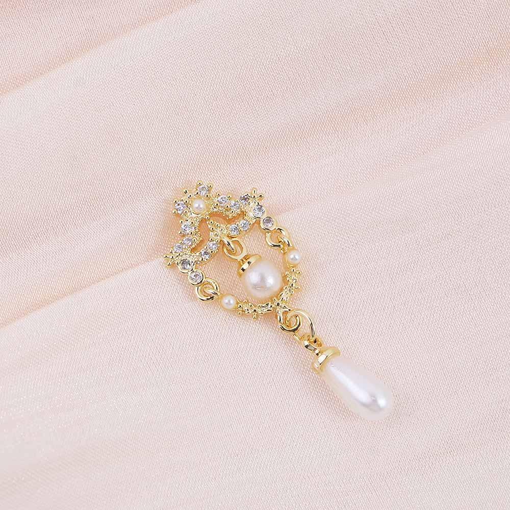 AUGUSTINA Agustina Wanita Pesona Kuku Mutiara Imitasi Cahaya Mewah Kuku Kecantikan Salon Kuku DIY Bahan Kuku 3D Dekorasi Kuku