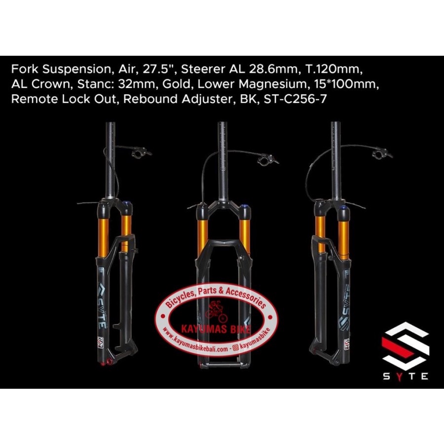 FORK 27.5 SYTE ST-C256-7 AIR OVERSIZE TA 15 REMOTE LOCK REBOUND T 120