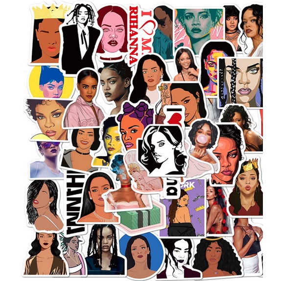 A138 STICKER 10PCS (RIHANNA) anti air notebook scrapbook label tempel motif kartun superhero super hero unik lucu atk alat tulis kantor murah viral termurah kartun komputer leptop handphone hp smartphone koper laptop tembok kulkas disney anime singer