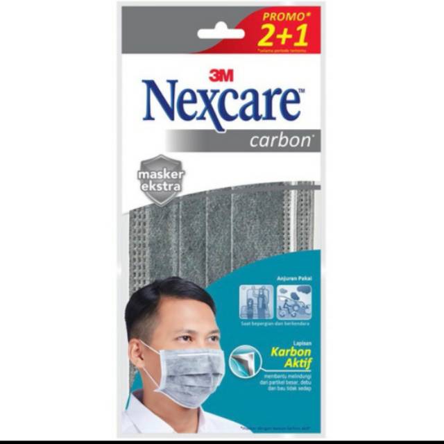 3M Nexcare Carbon Masker 4 lapis (isi 3 pcs)