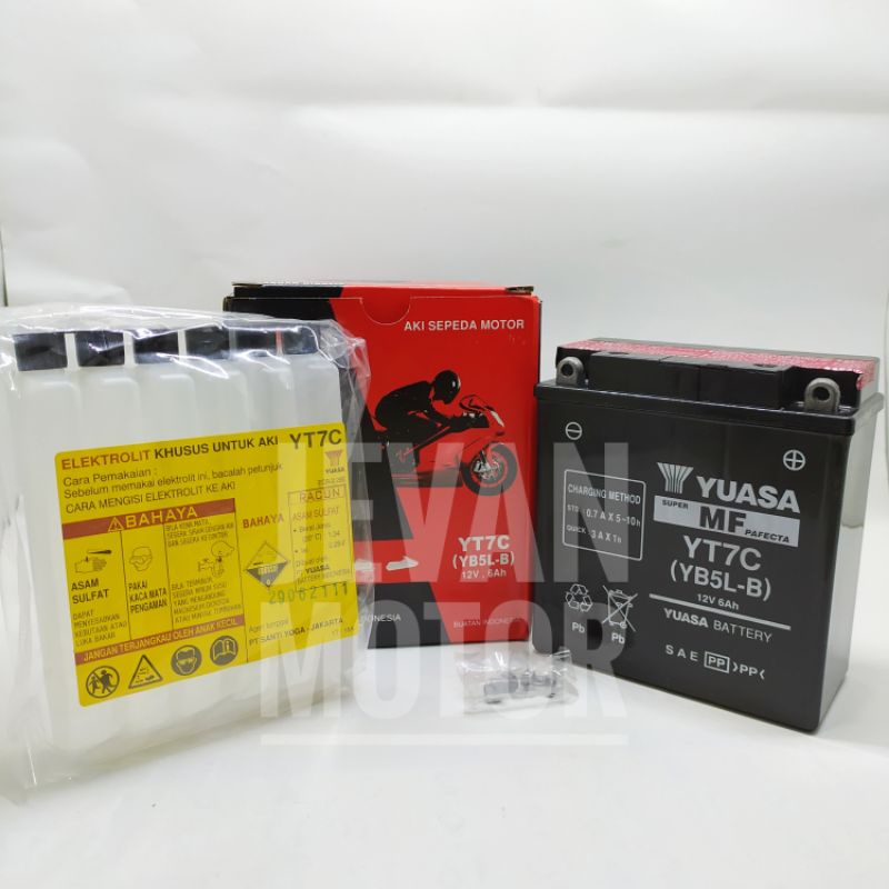 [JEVAN MOTOR] Yuasa Battery YT7C / Accu Yuasa YT7C / Aki YT7C / Aki Kering Motor Bebek