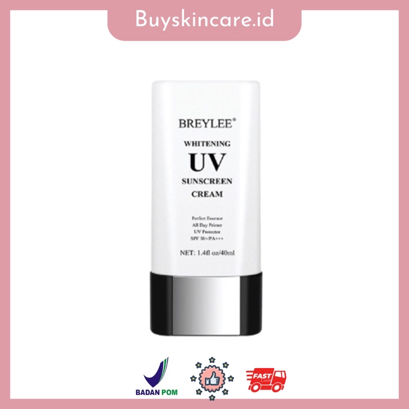 [BPOM] BREYLEE WHITENING UV SUNSCREEN CREAM- Krim Tabir Surya SPF 50++ Pelindung Wajah dari Sinar Matahari , Anti-Aging (40 ml)