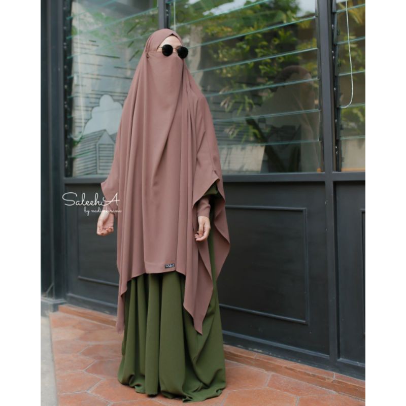 MADINA (abaya semi bhist, french khimar lancip kanan kiri) by Saleeha Official