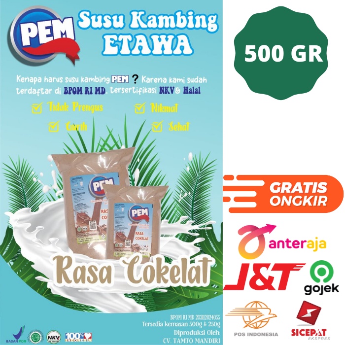 

Susu Kambing Etawa Bubuk 500 Gr Rasa Coklat Minuman Bubuk Goat Milk