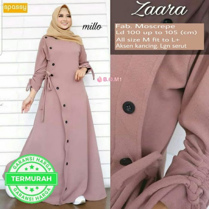 ZAARA MAXI DRESS GAMIS MUSLIM MOSCREPE