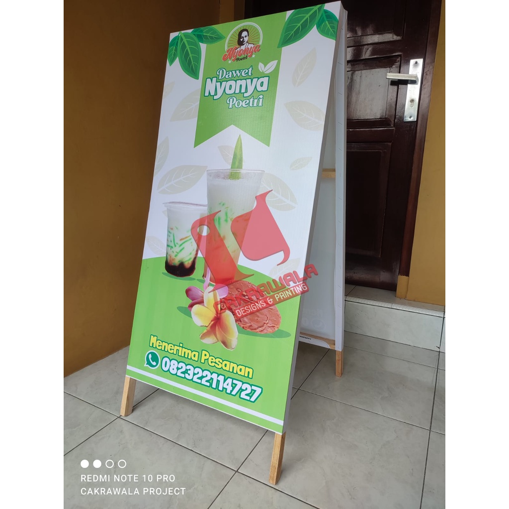STAND BANNER MINUMAN ES DAWET - STANDING BANNER KAYU UKURAN 50 X 110 - PAPAN IKLAN KAYU