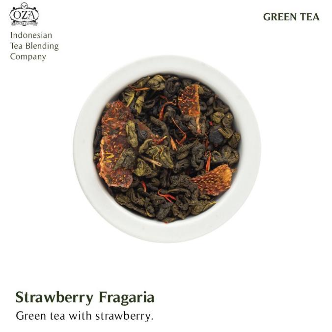 

(BISA COD) OZA Tea - Strawberry Fragaria | Green Tea | 40 gram (20 cups) PROMO Kode 545