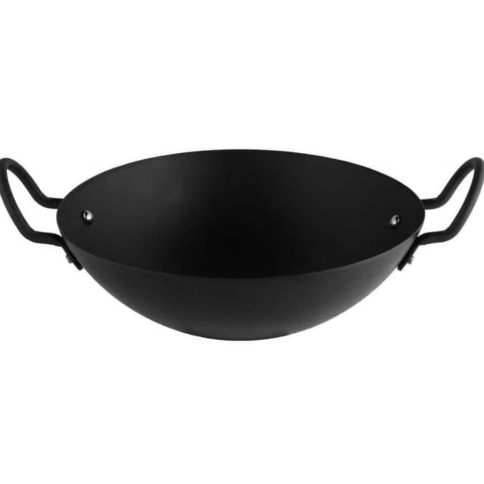 Kuali Besi Bima Chef Chinese Wok 40 Cm Wajan Black Steel 1.8 Mm Laurusmart