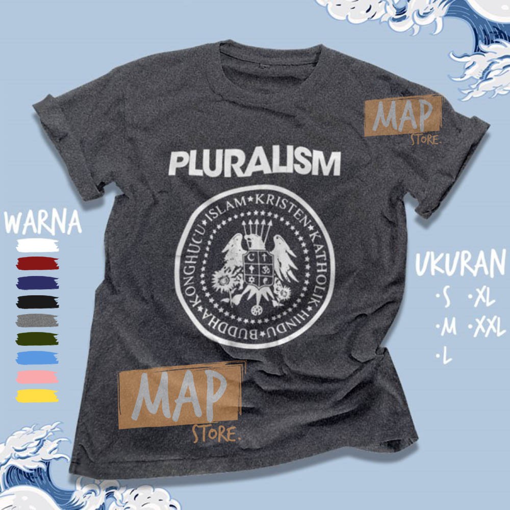 Kaos Pluralisme Agama Islam Kristen Katolik- Baju Dakwah Santri Gus Dur MLI Majelis Indonesia | 5847