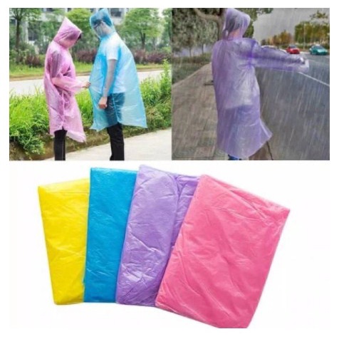 Jas Hujan Sekali Pakai Emergency Plastik Tipis Disposable Raincoat