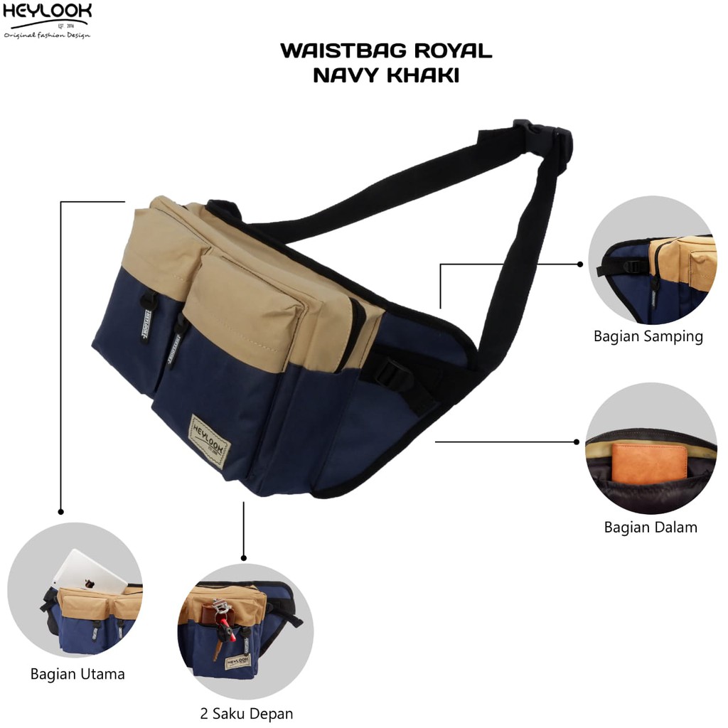  TAS  SELEMPANG 2 POCKET PRIA  ORIGINAL WAISTBAG KEREN 