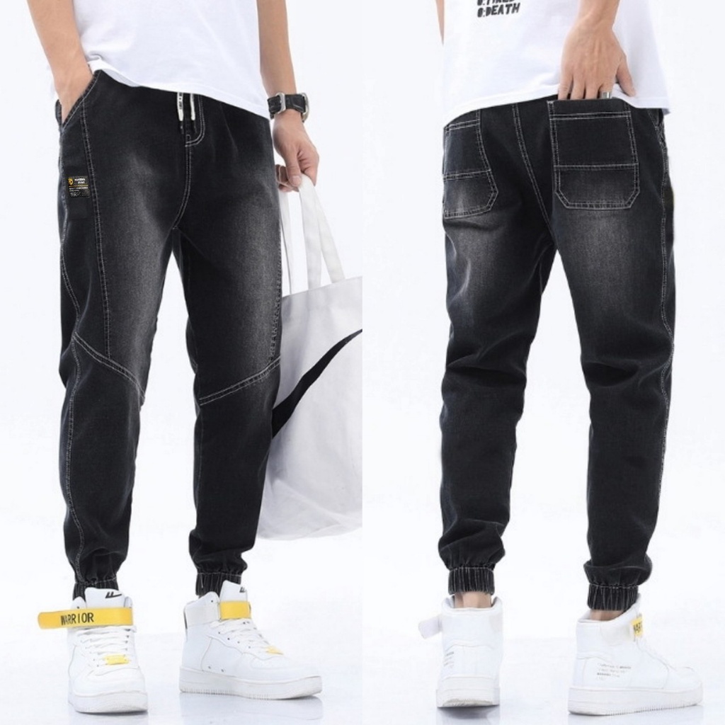 [gratis ongkir] Celana Jogger Jeans Pria MHN Original Celana joger denim original bandung pinggang elastis meral bisa bayar di tempat