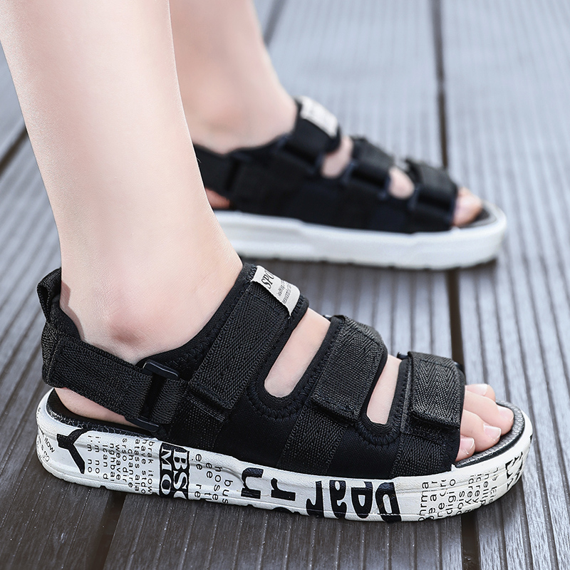 Sepatu Sandal anak Laki-Laki Musim Panas Gaya Korea Sol Lembut Sandals Anak Bernapas Hitam Ukuran 28-37