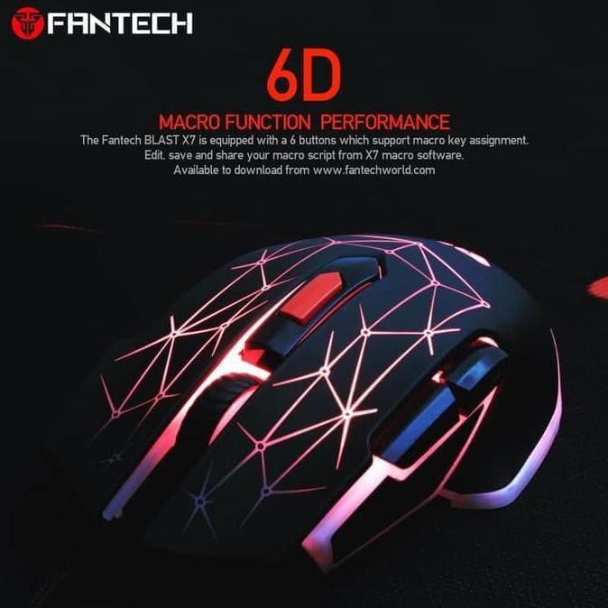 Barang Terbaru mouse gaming macro, Fantech X7 / X-7 Blast Macro Pro RGB Gaming Mouse CUCI GUDANG