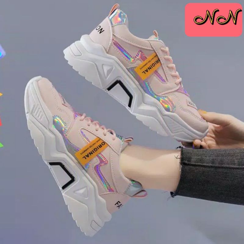 {COD} Sepatu Sneakers Wanita | Sepatu Olahraga Wanita | Sepatu Running Korea Import | Sepatu Murah