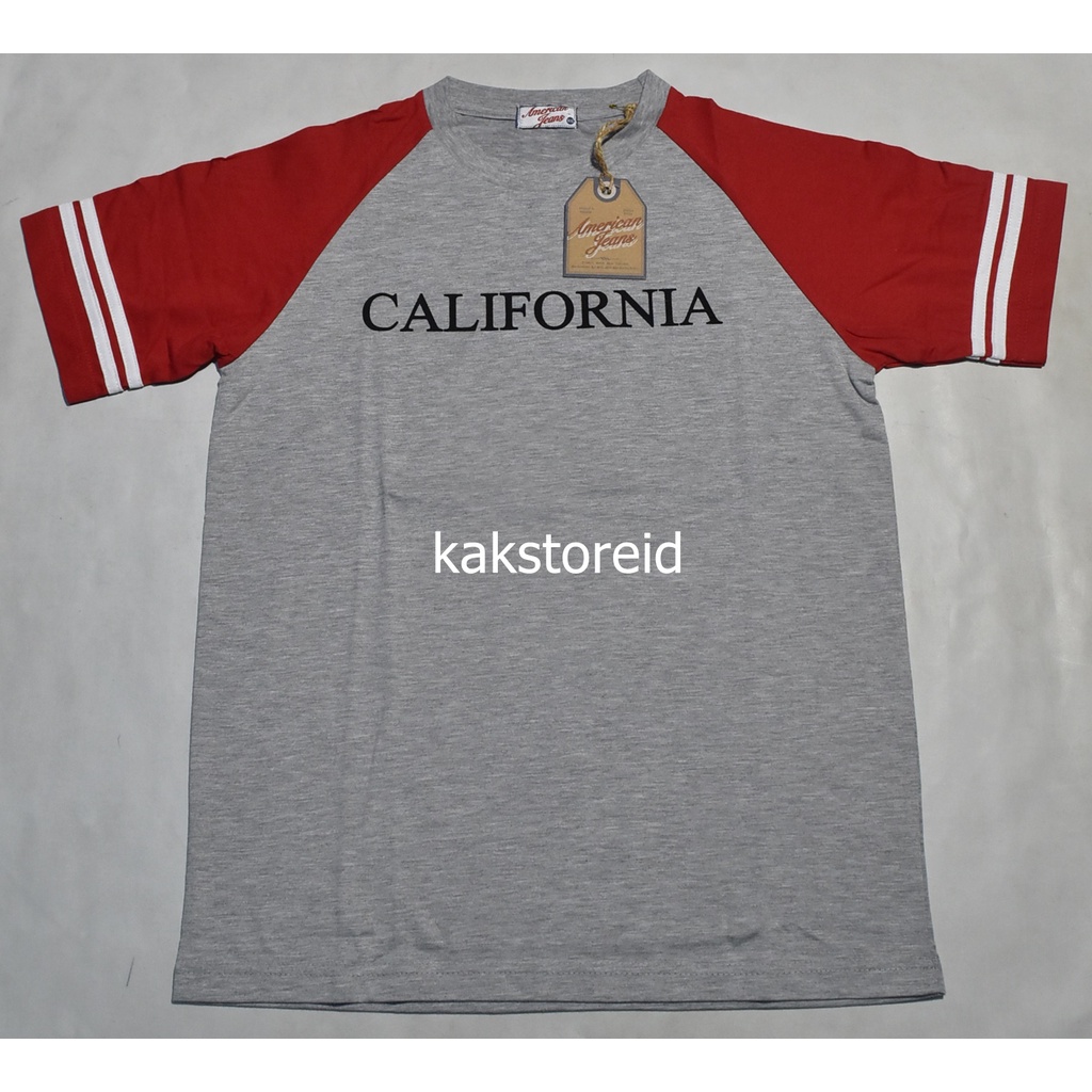 Kaos Pria Lengan Pendek Abu AMERICAN JEANS LBQ 05 ORIGINAL