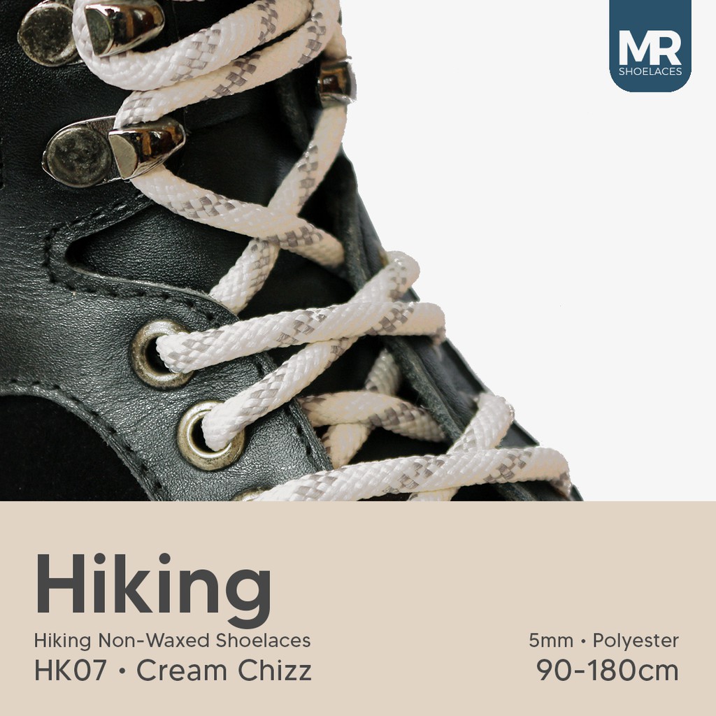 MR Shoelaces HK07 Cream Chiz (Krem) Tali Sepatu Hiking Motif 4-5mm 90cm 100cm 120cm 150cm 180cm