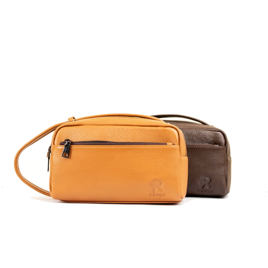 REVEN LEATHER - Tas Clutch Pria Kulit Asli Executive Pouch Bag