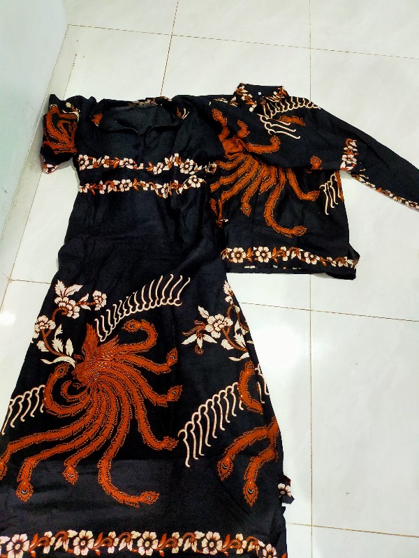 Couple Batik Sania Ruffel Ii Gamis Batik Terbaru