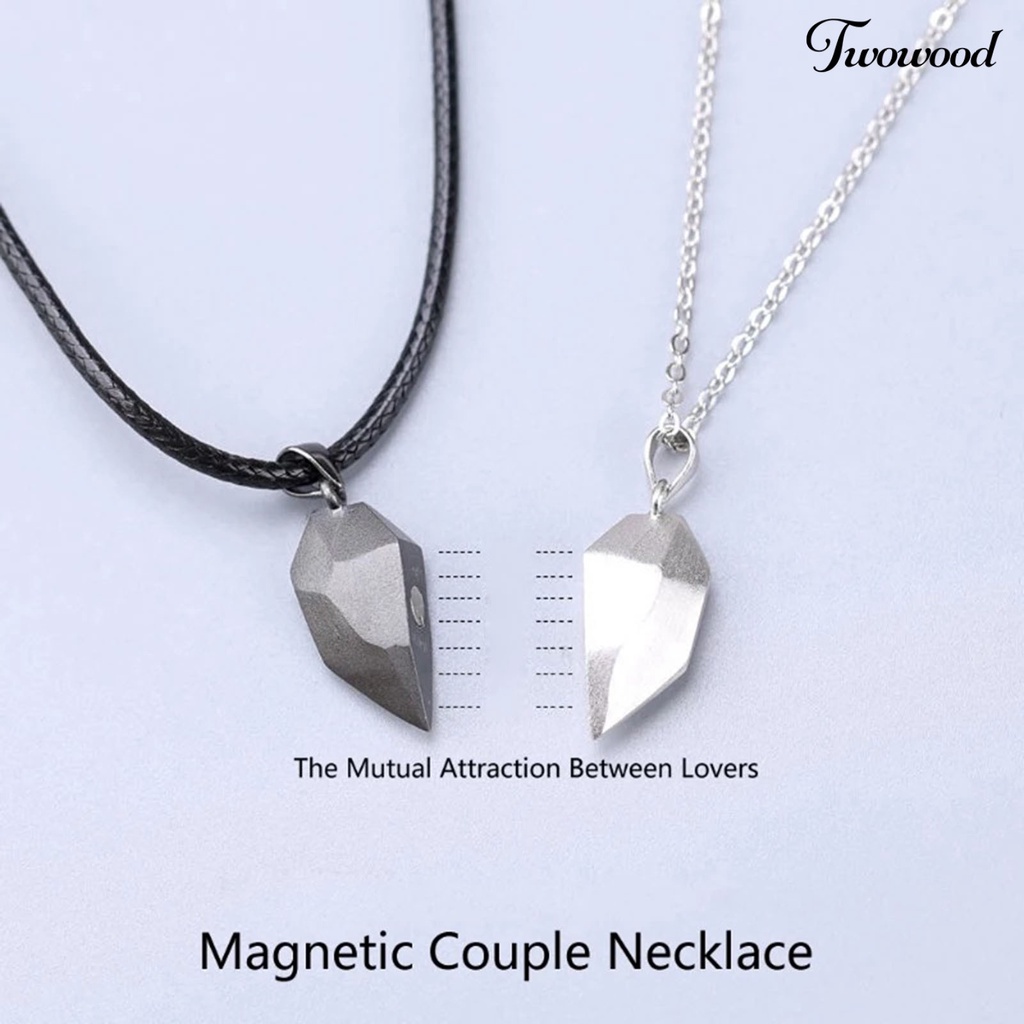 2pcs / Set Kalung Magnetik Bentuk Geometris Untuk Unisex