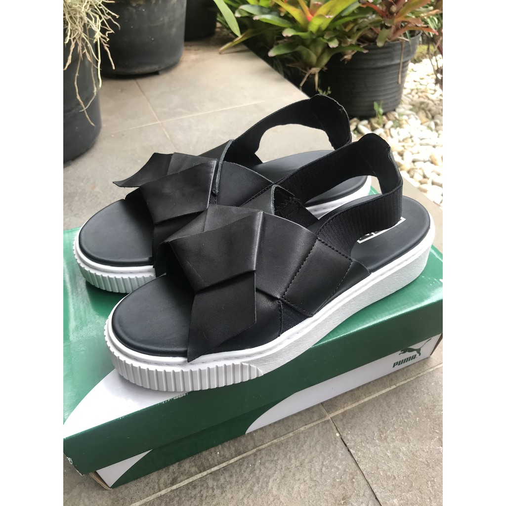 puma platform sandals black