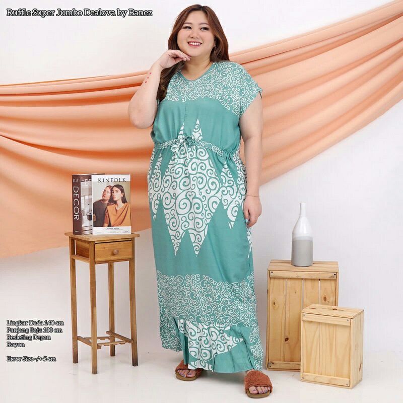 Daster ruffle super jumbo Dealova