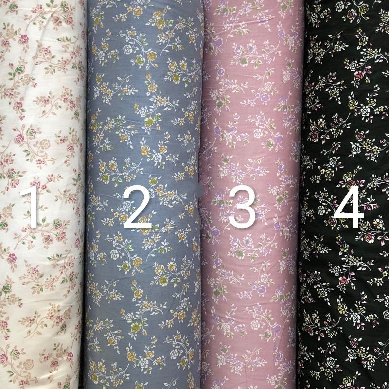 KAIN BAHAN KATUN JEPANG TOKAI SENKO MOTIF DAUN KECIL KERING